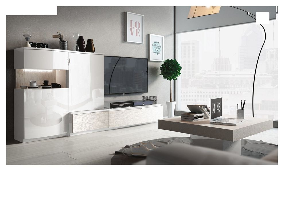 White high-gloss Spain-made TV-unit / wall-unit by Fenicia Spain