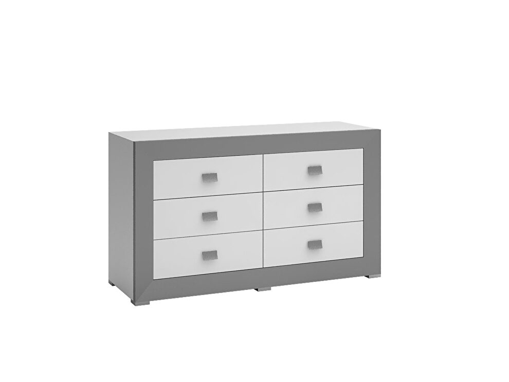 Contemporary sleek white / gray dresser by ESF