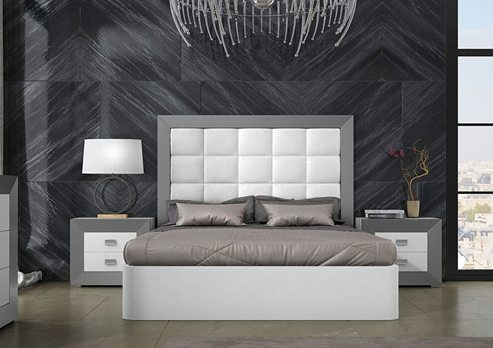 Contemporary white / gray storage platform bed by ESF