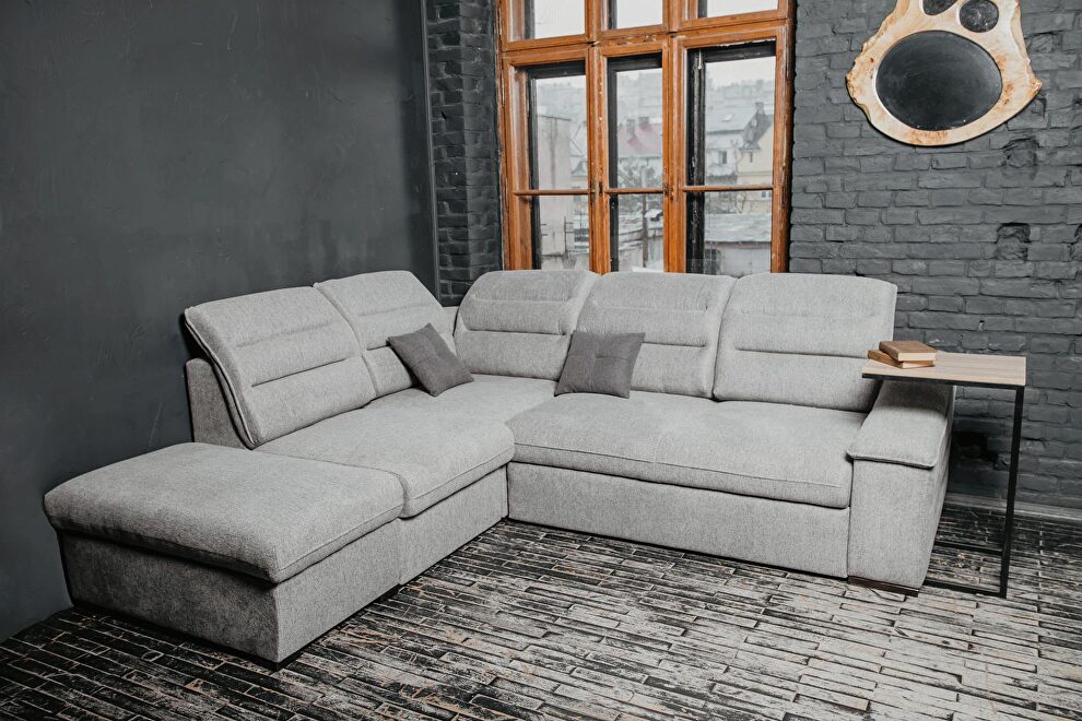 Eu made gray fabric storage sectional by ESF