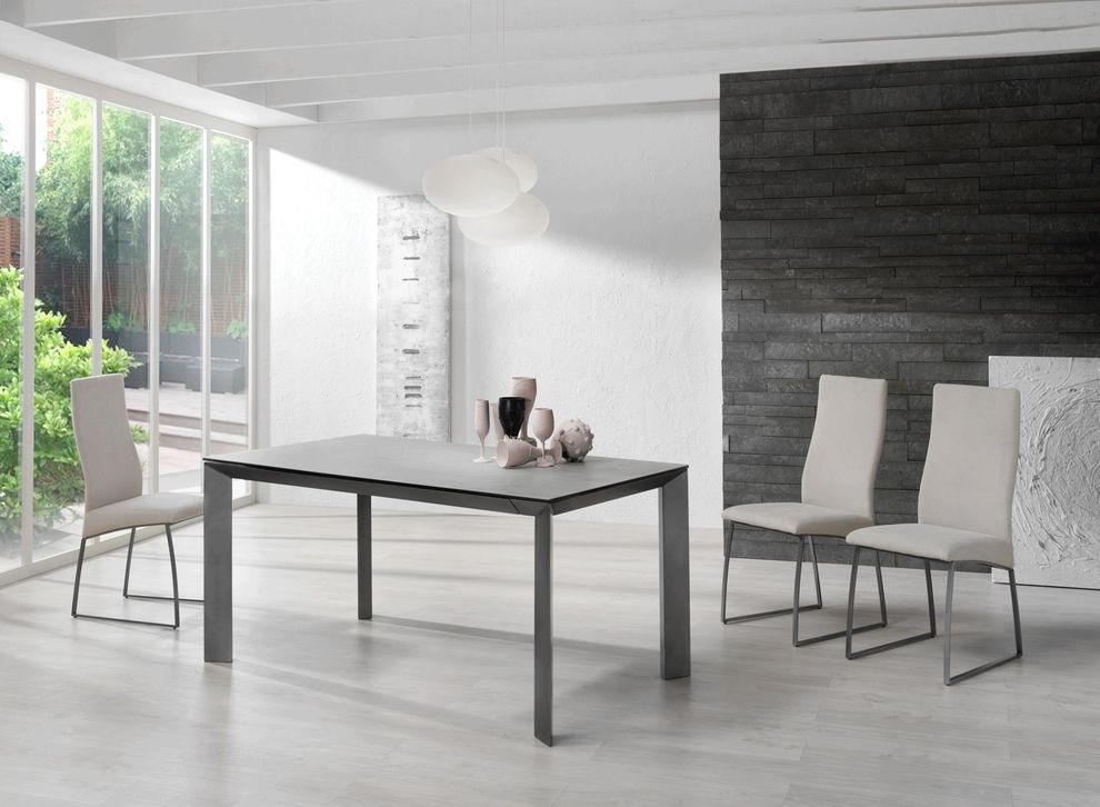Ceramic top EU-made extension contemporary dining table by ESF