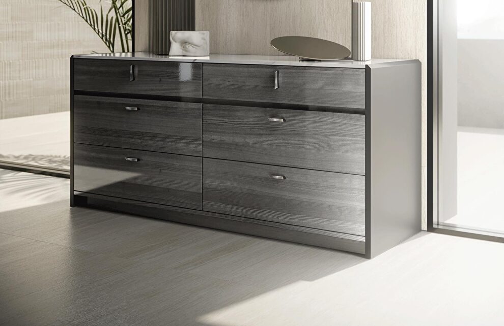 Rich gray high gloss finish dresser by ESF
