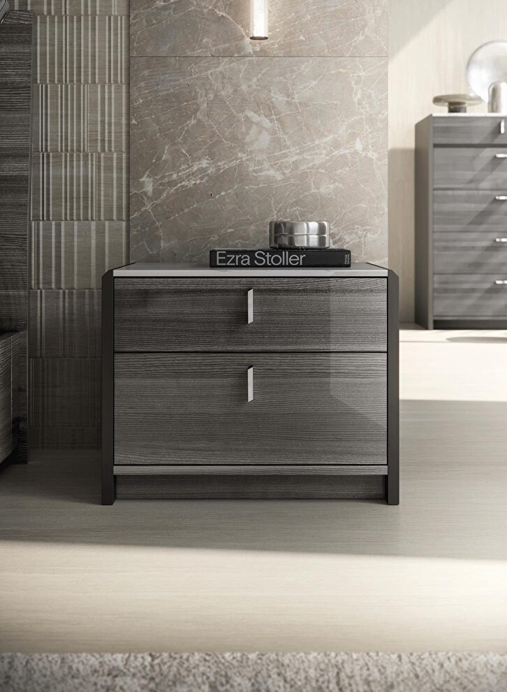 Rich gray high gloss finish night stand by ESF