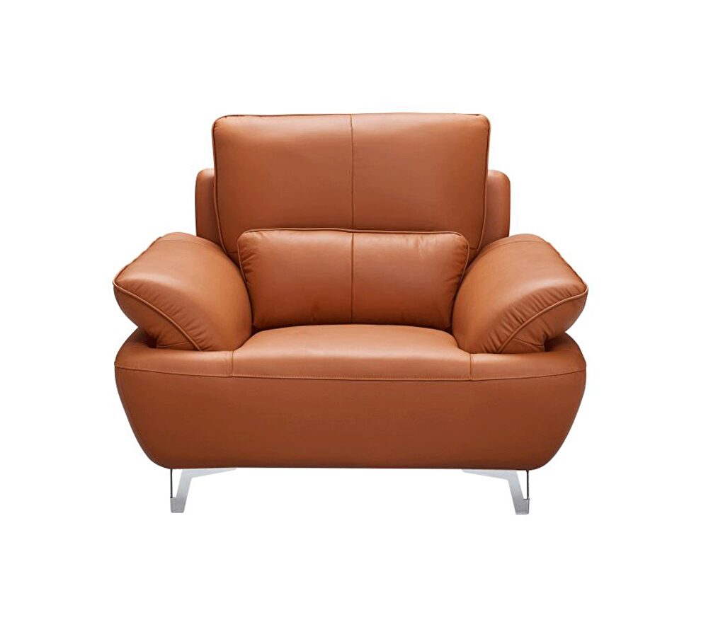 Orange leather stylish modern low-profile chair by ESF