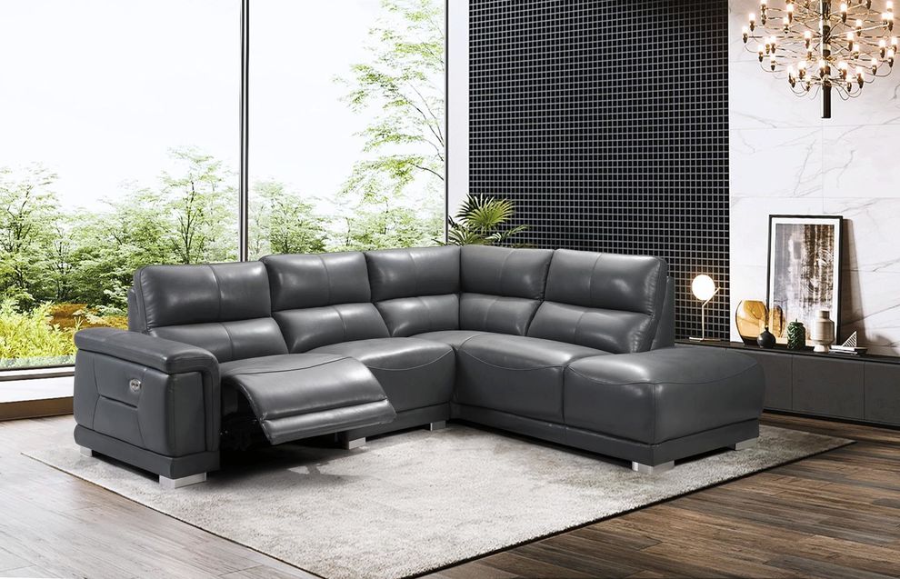 Top-grain Leather/Eco Leather Back Recliner Sectional by ESF