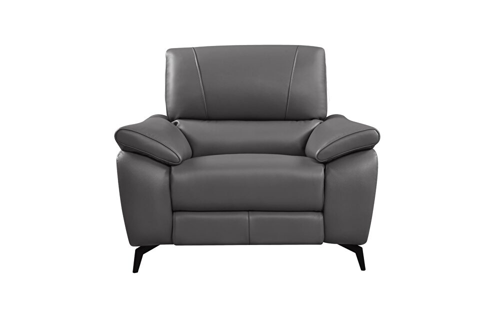 Gray leather electric recliner chair by ESF