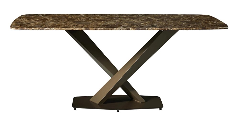 Golden marble top contemporary style dining table by ESF