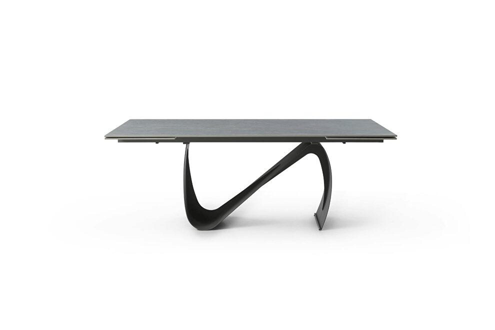 Dark ceramic dining table w/ extension by ESF