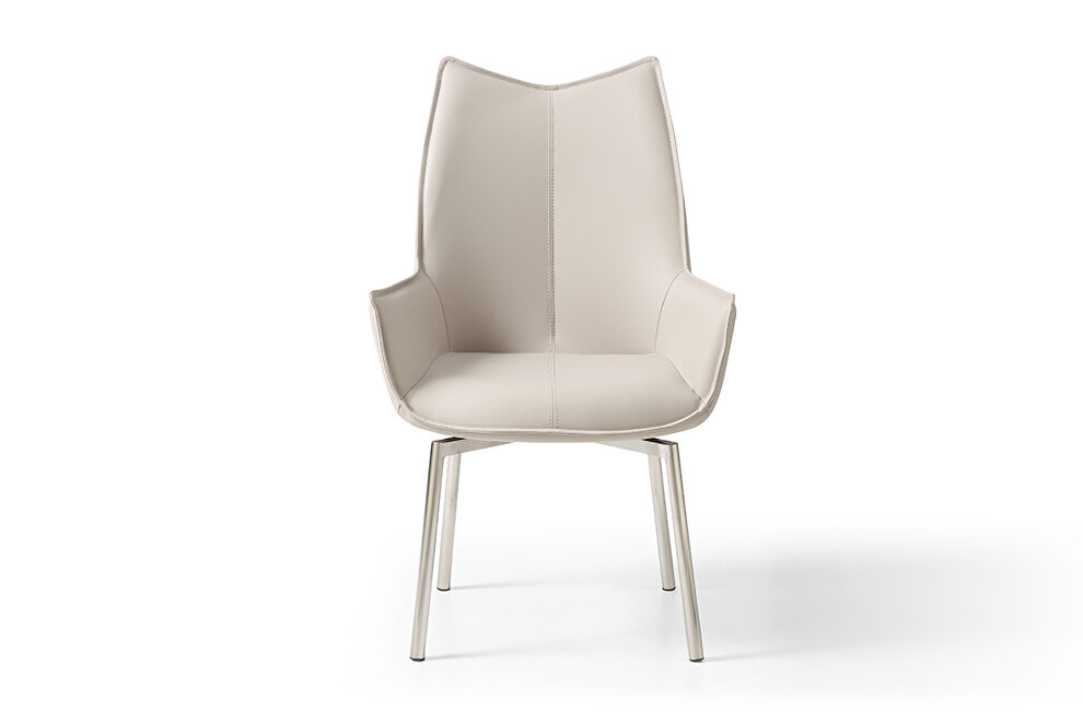 Light gray taupe eco leather swivel dining chair by ESF