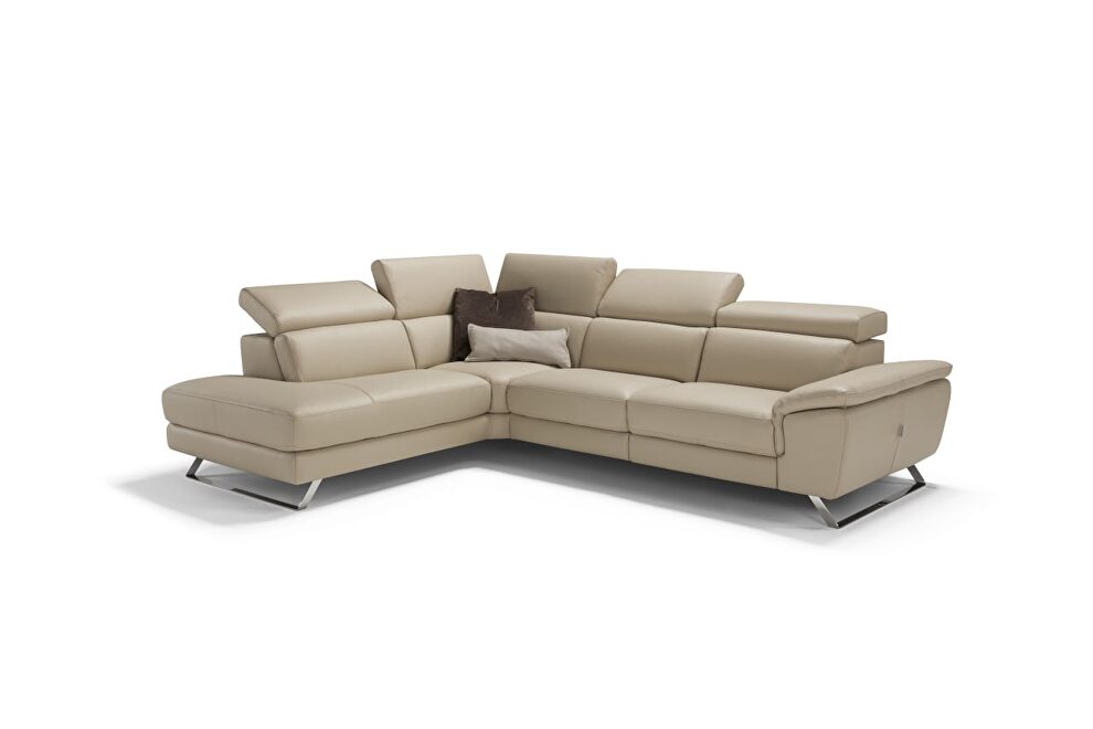 Contemporary Italian leather low-profile sectional by Elegante Italia