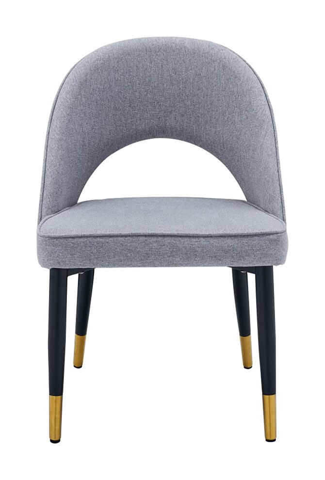 Gold tip / gray fabric contemporary dining chairs by ESF