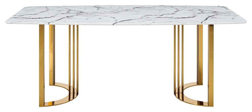 Gold marble top dining table in luxury style by ESF