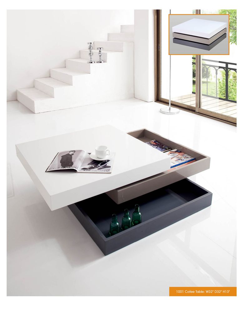Rotating multi-color high gloss coffee table by ESF