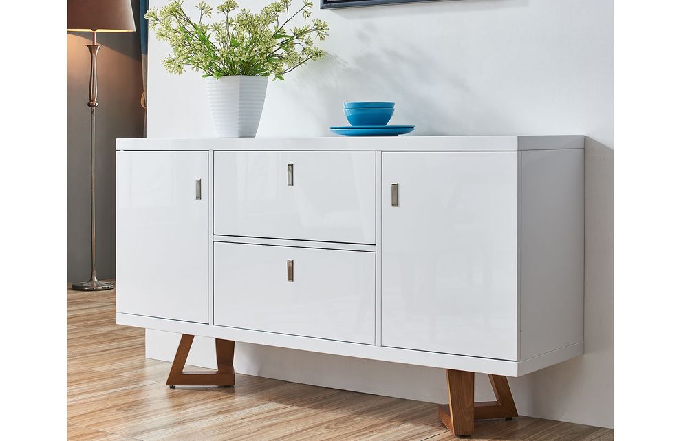 White glossy finish contemporary buffet by ESF