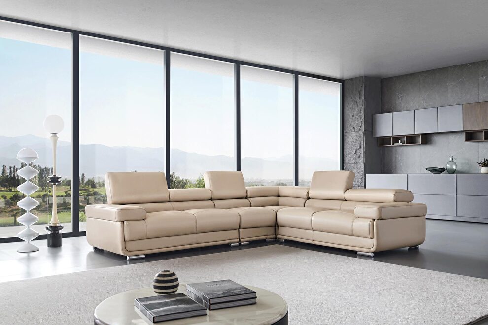 Modern cream adjustable headrests sectional by ESF