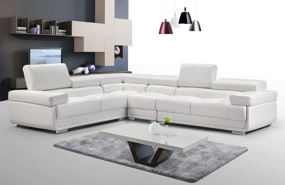 Modern white adjustable headrests sectional by ESF