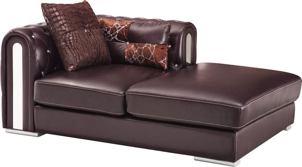 Tufted button design full leather chaise by ESF