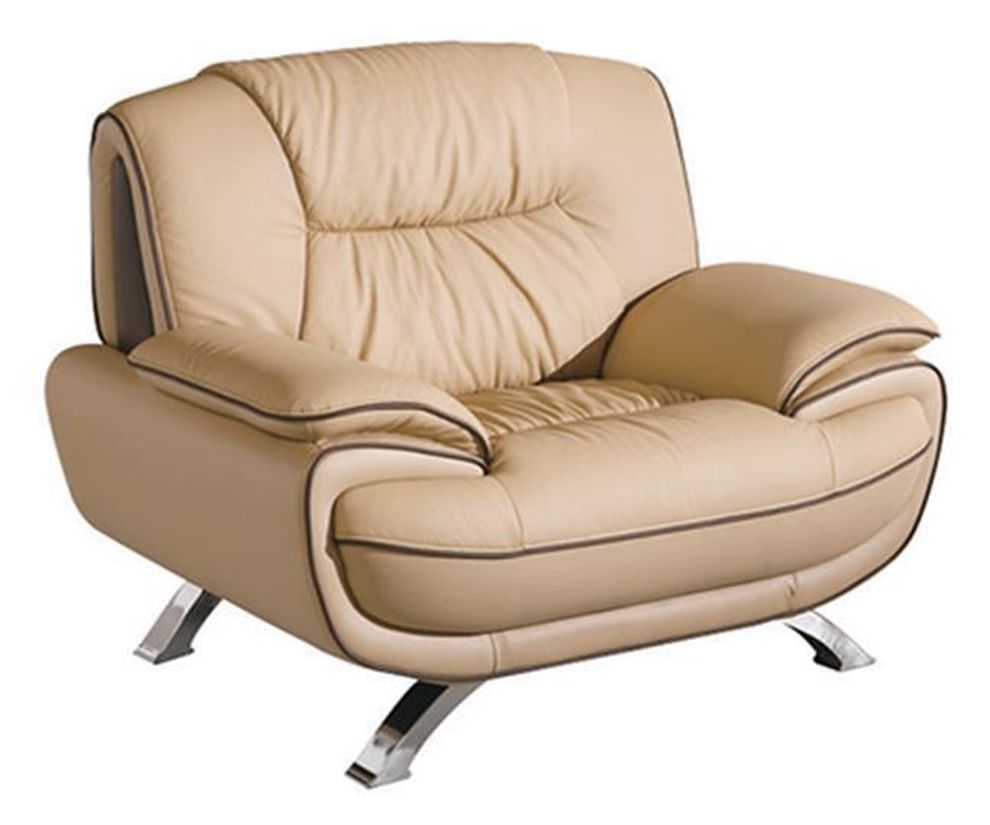Modern leather match chair in light brown by ESF
