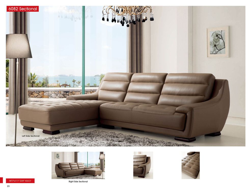 Cedar leather modern sectional sofa by ESF