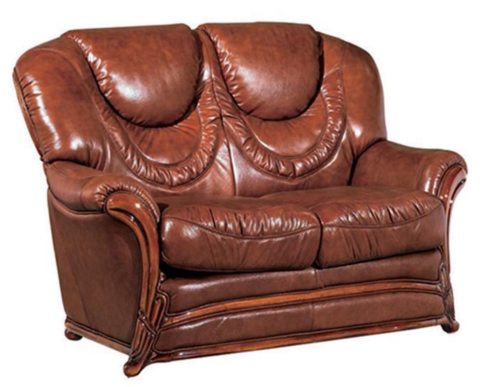 Classic loveseat in brown leather by ESF