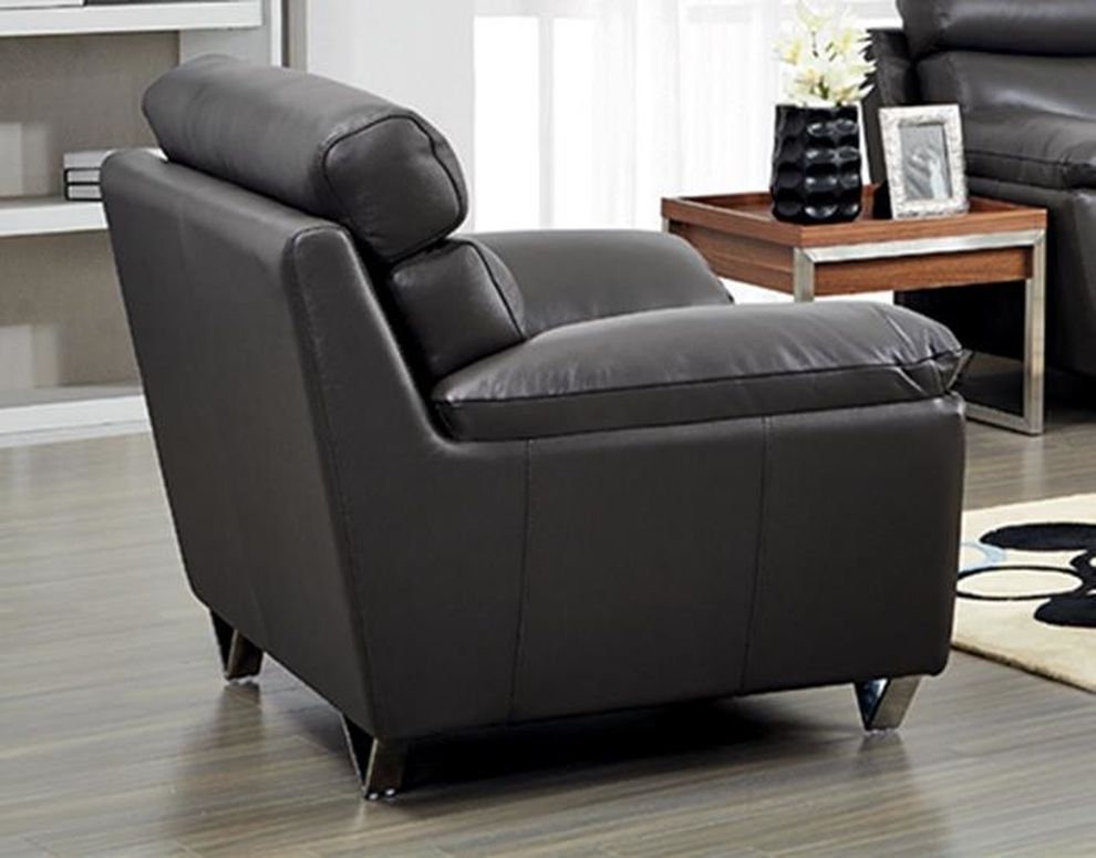 Modern appeal dark gray leather chair by ESF