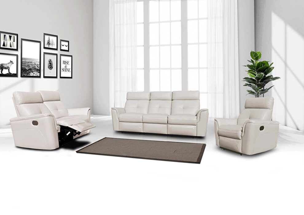 White leather reclining sofa in modern design by ESF