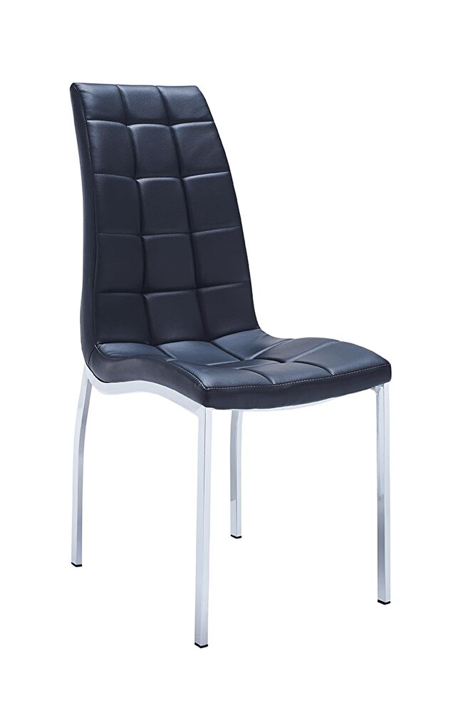 Black leatherette / chrome metal chair by ESF