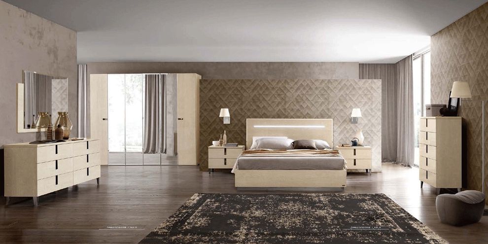 LED headboard modern platform bed by Camelgroup Italy