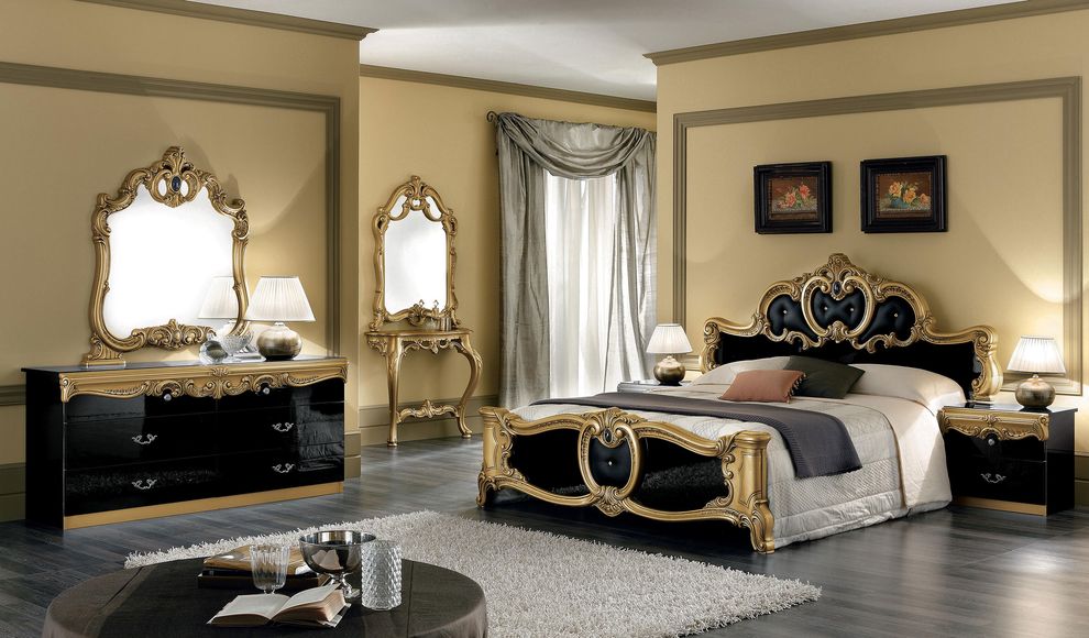Classical style black/gold king size bedroom set by Camelgroup Italy