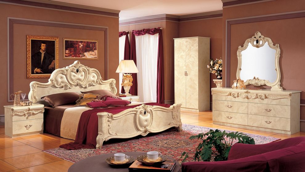 Classical style ivory king size bedroom set by Camelgroup Italy