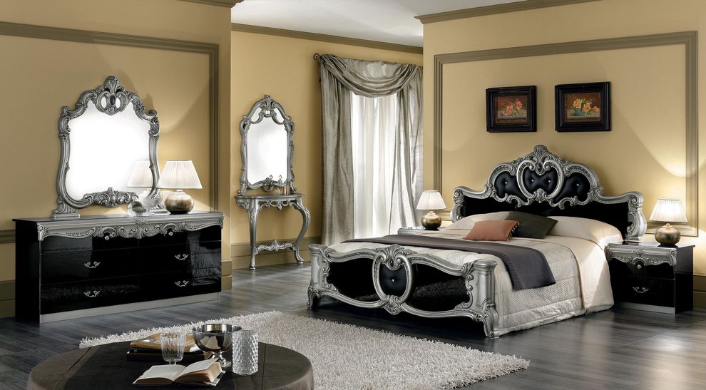 Classical style black/silver king size bedroom set by Camelgroup Italy