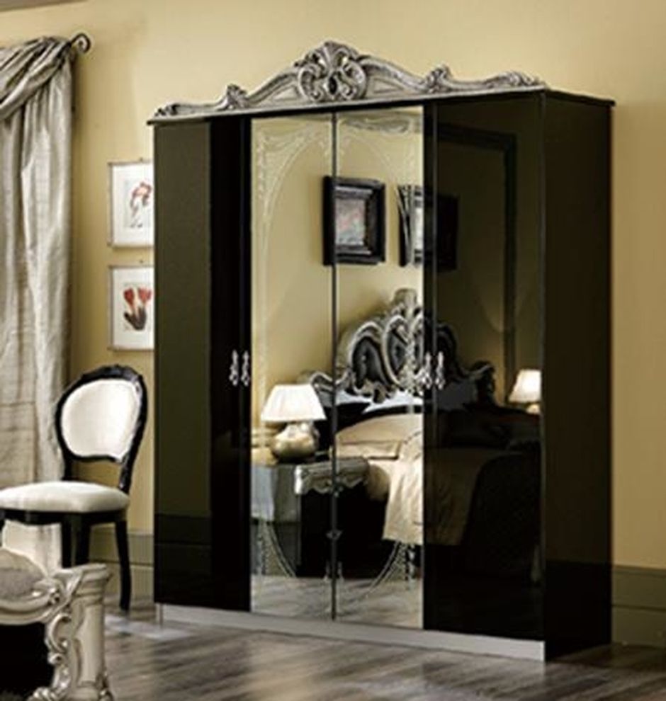 Classical style black/silver 4dr wardrobe by Camelgroup Italy