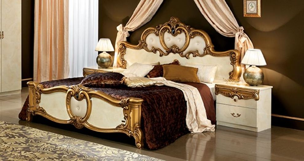 Classical style ivory/gold king size bedroom set by Camelgroup Italy