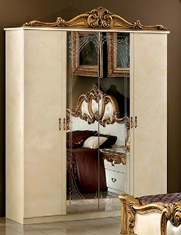 Classical style ivory/gold 4dr wardrobe by Camelgroup Italy