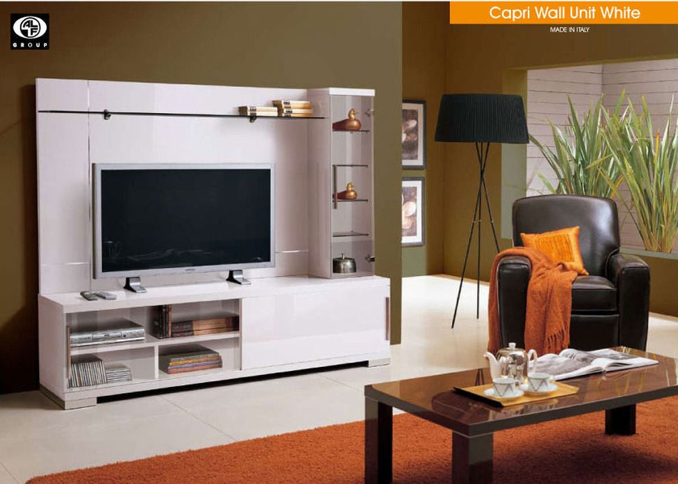 White glossy modern TV Stand by Alf Italy