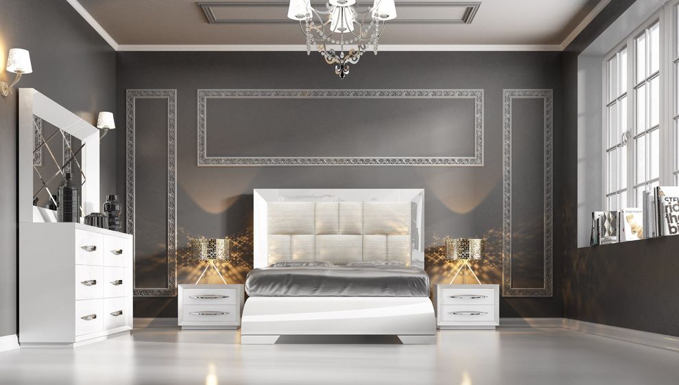 White high-gloss lacquer Spain-made modern bedroom by Franco Spain