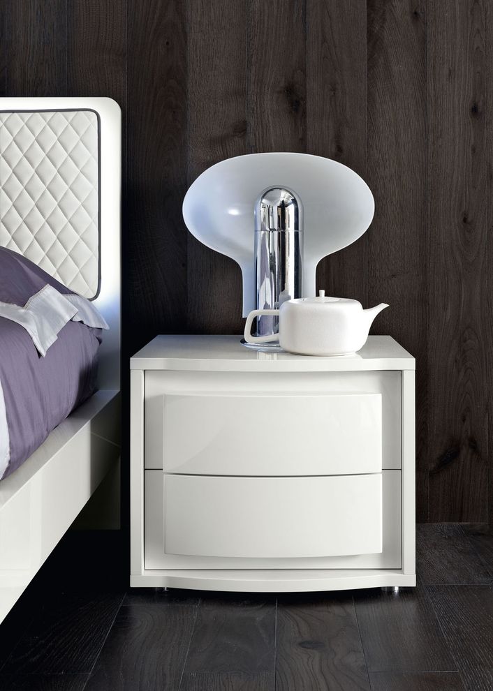 Modern white high gloss nightstand by Camelgroup Italy