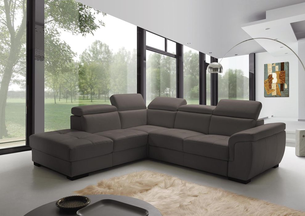 Gray fabric sectional w/ built-in sleeper by ESF