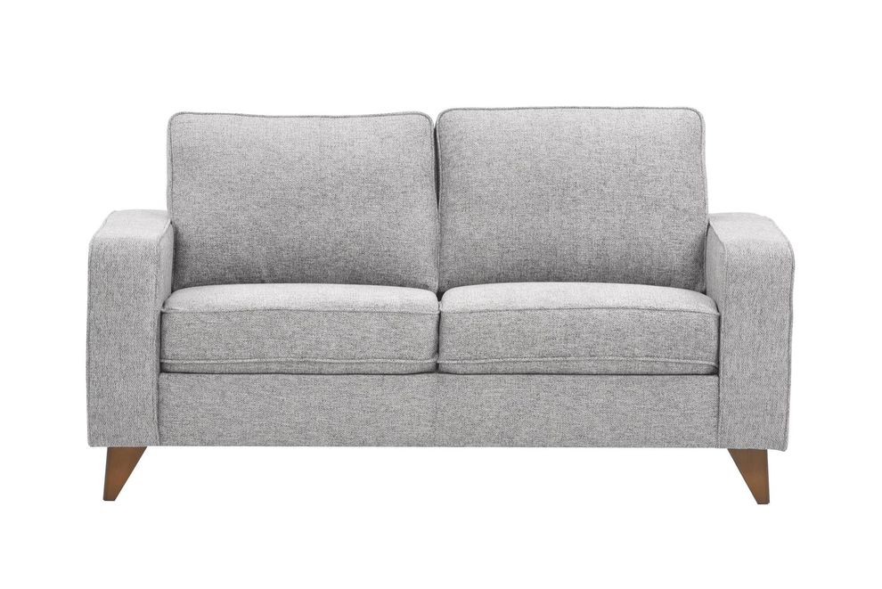 Light gray chenille fabric casual style loveseat by ESF