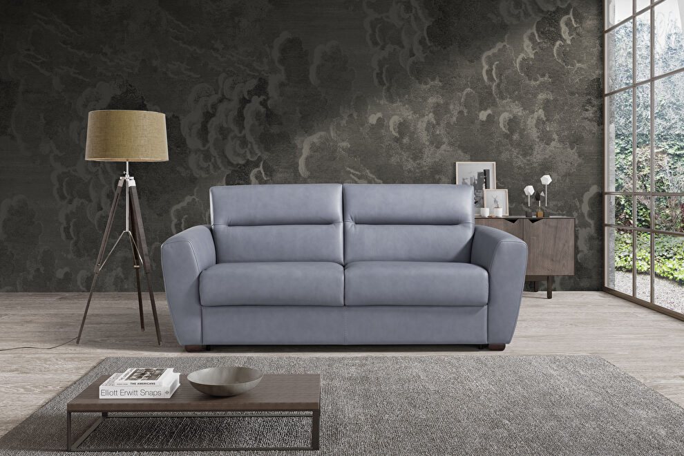 Modern sofa bed / sofa in blue leather by Diven Living