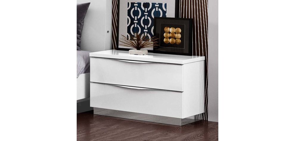 White high gloss modern nightstand by Camelgroup Italy