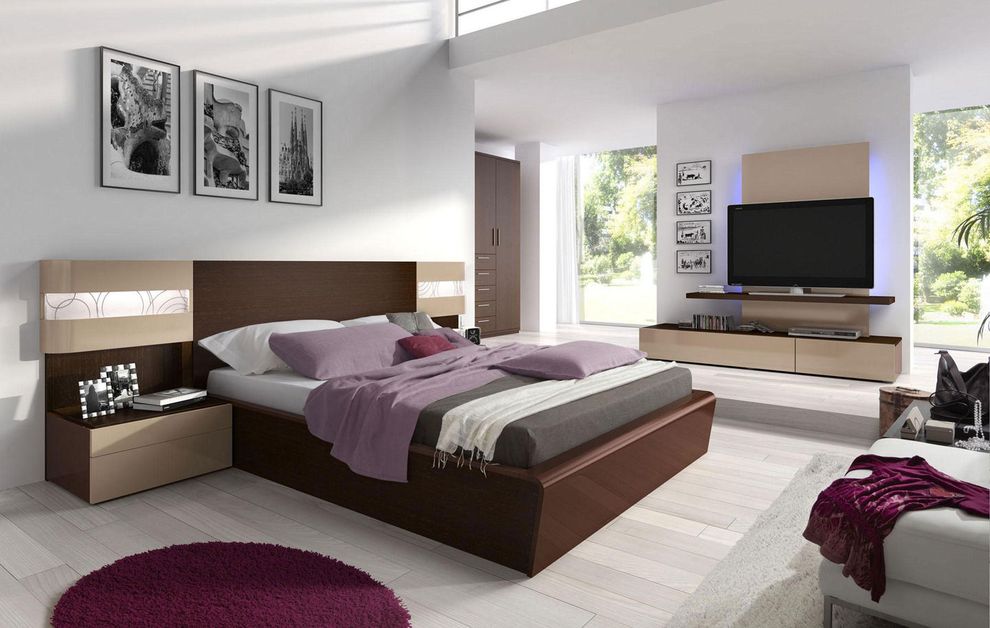 Ultra-modernn king bed in wenge w/ storage by ESF