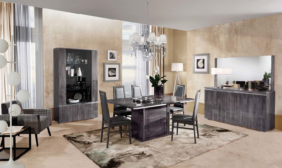 Italy gray finish family size dining w/ extension by MCS Mobili