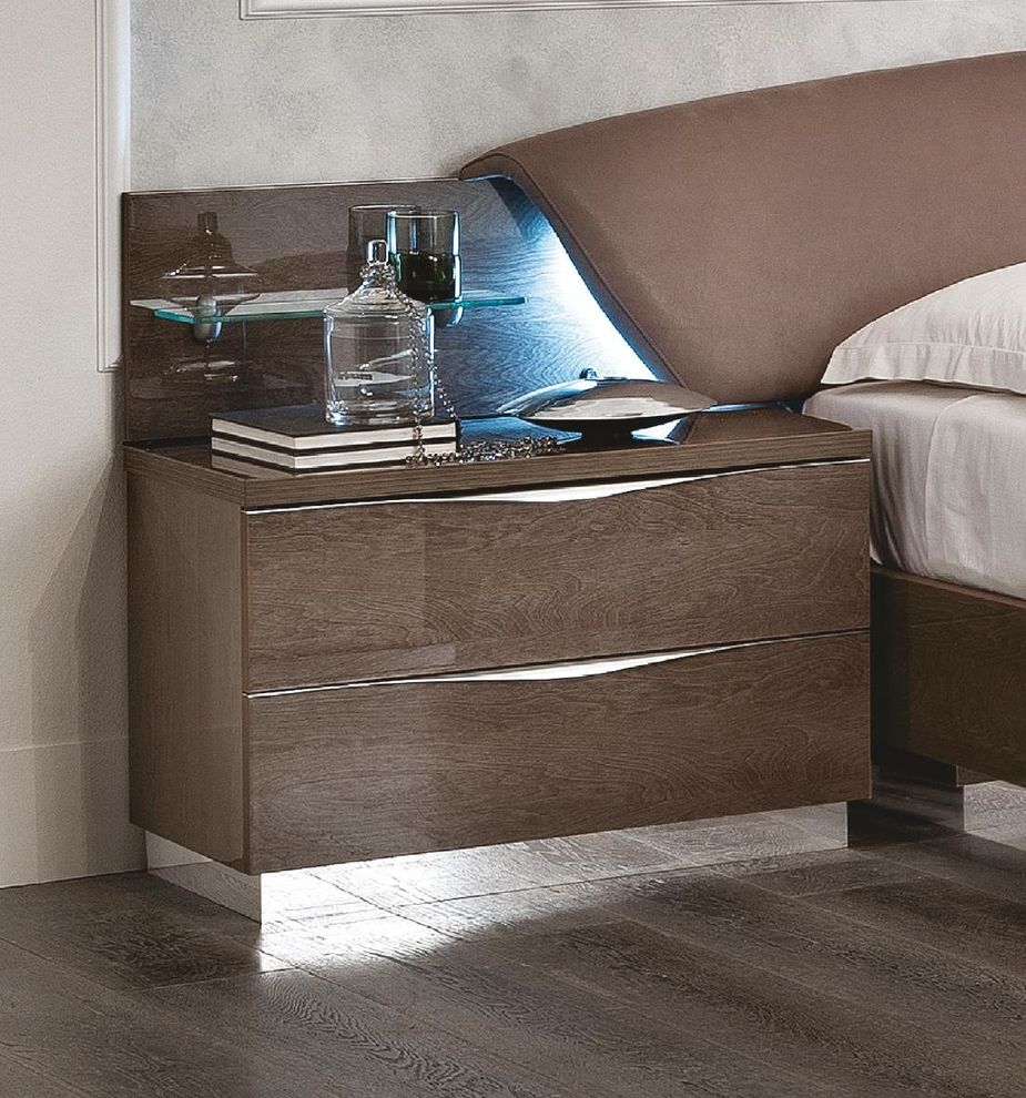 Modern birch finish nightstand by Camelgroup Italy