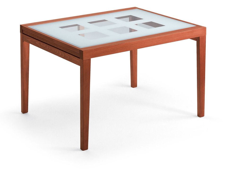 Italy-made table w/ frosted glass design by ESF