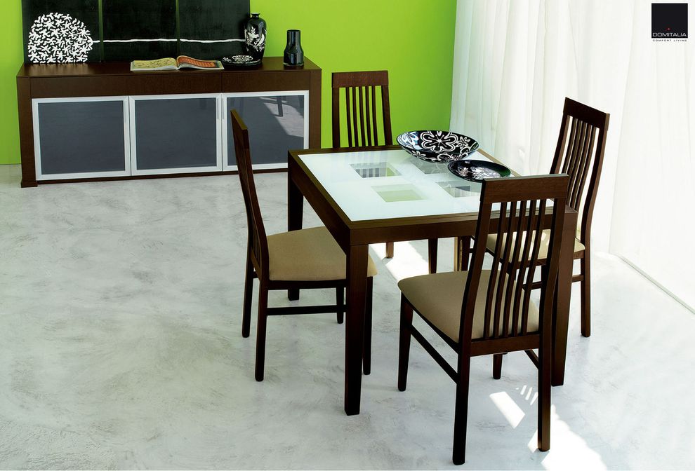 Italy-made table w/ frosted glass design by ESF