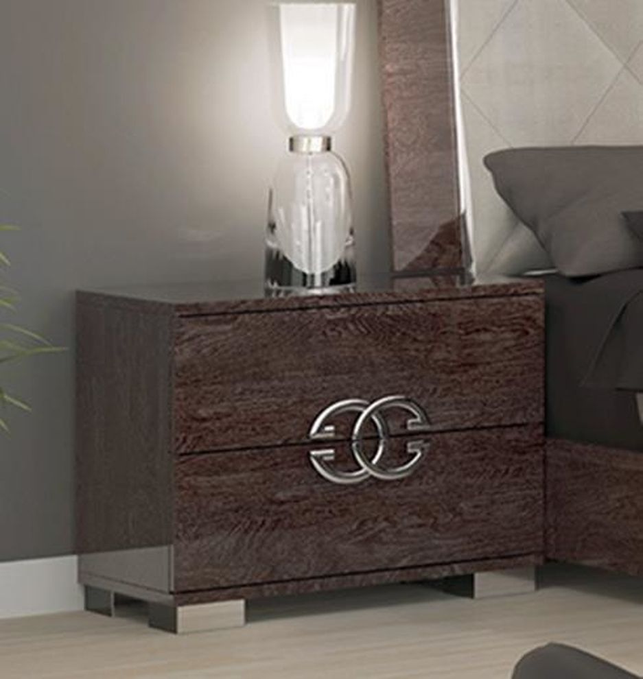 Stylish high gloss Italy-made nightstand by Status Italy