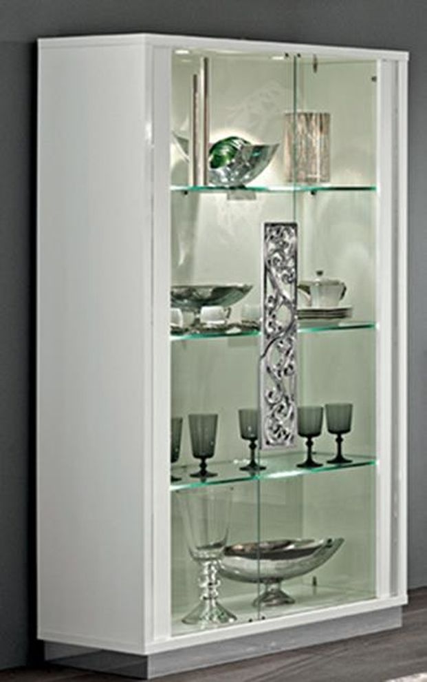 White high gloss lacquer curio by Camelgroup Italy