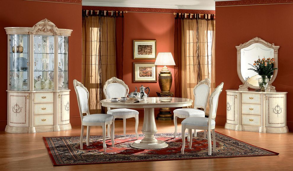 Classical style ivory dining table made in Italy by ESF