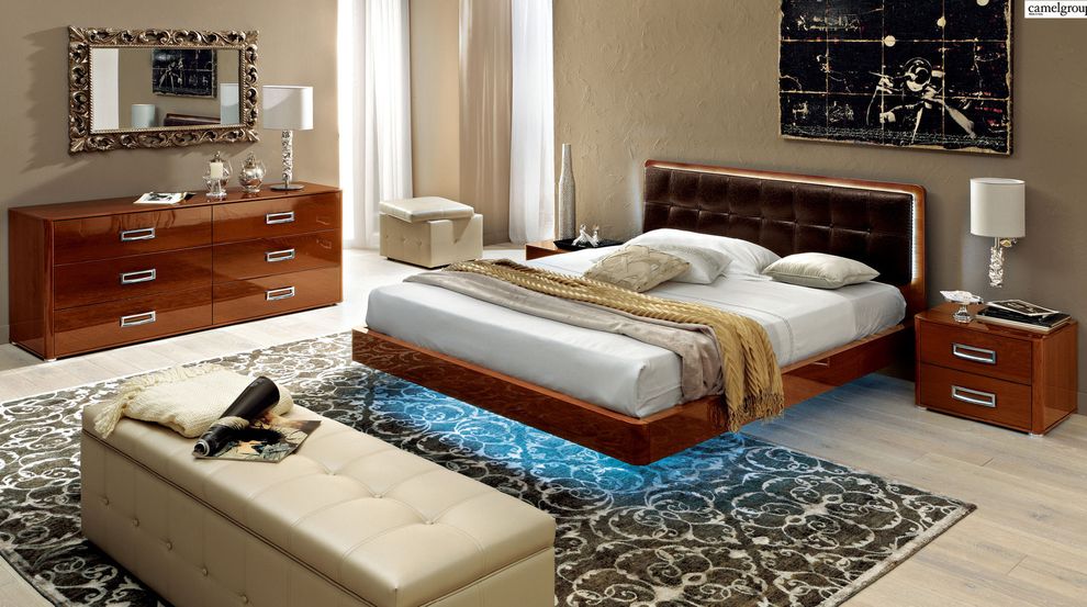 Quality walnut high gloss bedroom from Italy by ESF